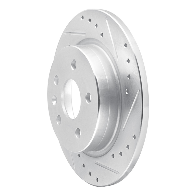 Buick Encore Brake Rotor (1) - Rear Right - R1 Concepts - Drilled & Slotted - Silver - `11-`22